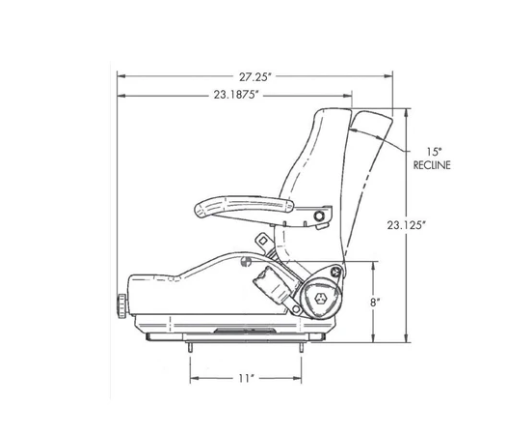 SEATS INC - מושב מלגזה בסיסי ללא משענות יד